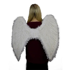 Large white feather angel wings measuring 62cm