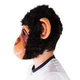 Latex Monkey Mask with cute face, ears, enhanced with black fur.
