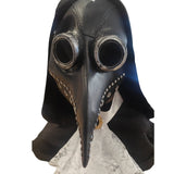 Plague doctor mask with long nose and eye holes on a white background