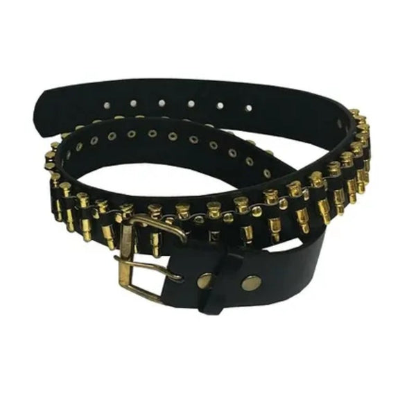 Leather Belt with Gold Bullets, measures 144cm long.