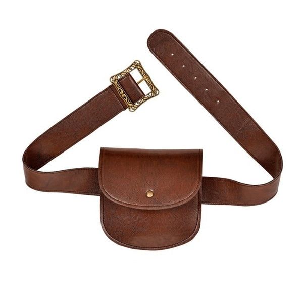 leather look belt with pouch costume accessory