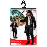 Packaging for leather look multicharacter black coat