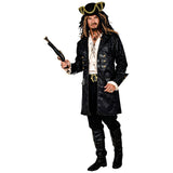 Leather look multicharacter coat worn here as a pirate