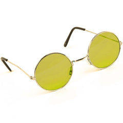 Lennon Glasses - Yellow with gold frame. 