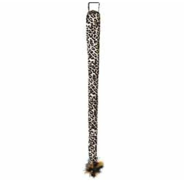 leopard cat tail measures 19" long and loop to attach.