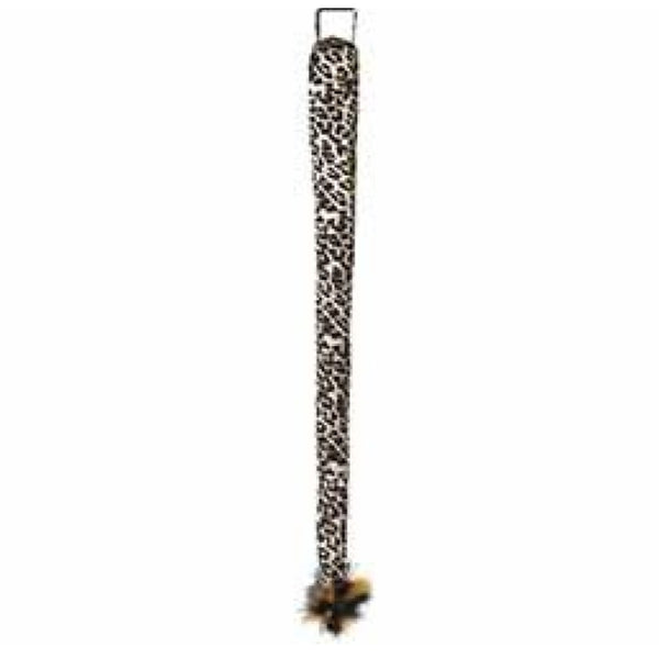 leopard cat tail measures 19" long and loop to attach.