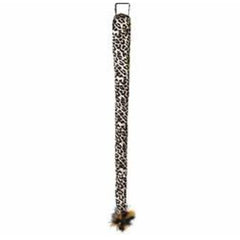 leopard cat tail measures 19" long and loop to attach.