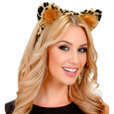 leopard print ears headband fluffy costume accessory
