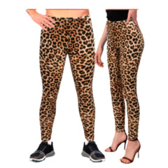 Leopard print adult leggings for 80s and festival costumes