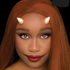 Little devil horns made from Black Label latex by Tinsley Transfers.