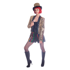 Little Rocker - Hire, includes gold sequin tail jacket, pants with ribbon trim, back top and gold sequin top hat.