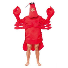 Adult lobster costume with red foam body suit, claws and lobster headpiece