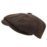 Brown herringbone London Street Paper Boy Hat for 1920s costumes