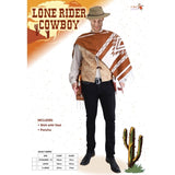 Lone Rider Cowboy Adult Costume with Shirt, Vest, and Poncho – Dr Toms