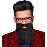 Long Black Beard and Moustache Worn by Adult Man