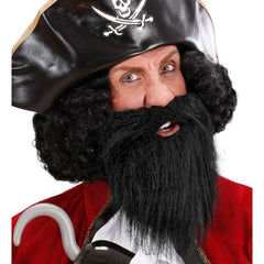Long beard and moustache in black and grey