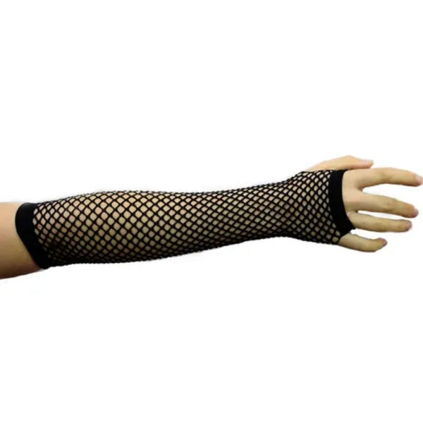 long-black-fingerless-fishnet-gloves