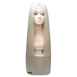 Long blonde wig, centre part.