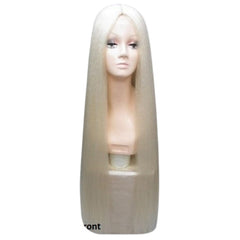 Long blonde wig with centre part, 92cm deluxe synthetic fibre fairytale and princess costume wig.