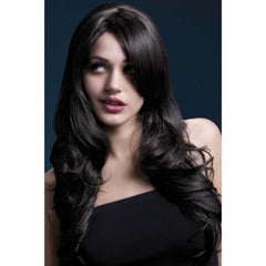 Long brown soft curl costume wig Fever Nicole