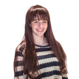 Long Brown Wig w/Fringe