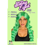 Packaging for long glamour pastel pixie green wig