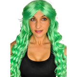 Long glamour pastel pixie green wavy wig