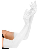 White long satin elastane gloves 60cm