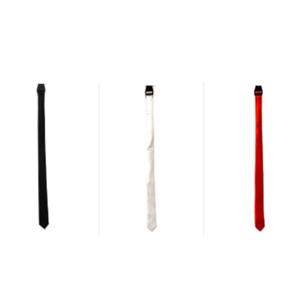 Long Slim Tie in black, white or red – classic narrow tie for 1920s gangster or Gatsby costumes