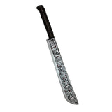 75cm plastic machete prop with red blood droplets, ideal for horror or Halloween costumes
