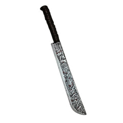 75cm plastic machete prop with red blood droplets, ideal for horror or Halloween costumes