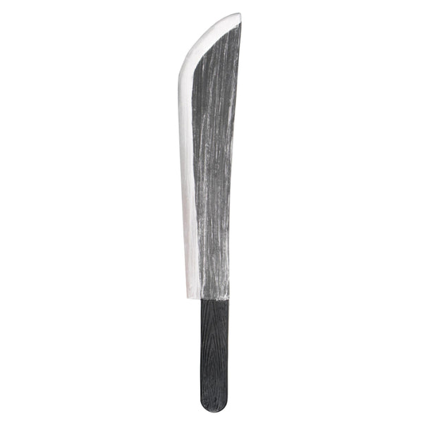 53cm silver and black plastic machete prop, ideal for Halloween, horror, and Book Week costumes
