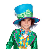 Close up of child mad hatter deluxe disney costume hat and chest