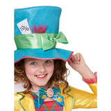 mad hatter girls deluxe costume with large hat.