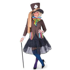Mad Hatter ladies costume with jacket, skirt, bow tie, hat and stockings – Karnival Book Week outfit
