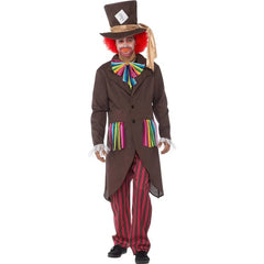 Mad Hatter Men's Book Week Costume with jacket, striped trousers and tall hat