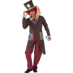 Mad Hatter men’s costume with striped trousers, jacket, bow tie and hat – Karnival Book Week outfit