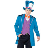 Mad Tea Party Host costume hire Brisbane with colourful jacket and top hat