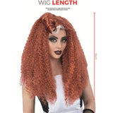 Magenta rocky horror wig measures 54cm long
