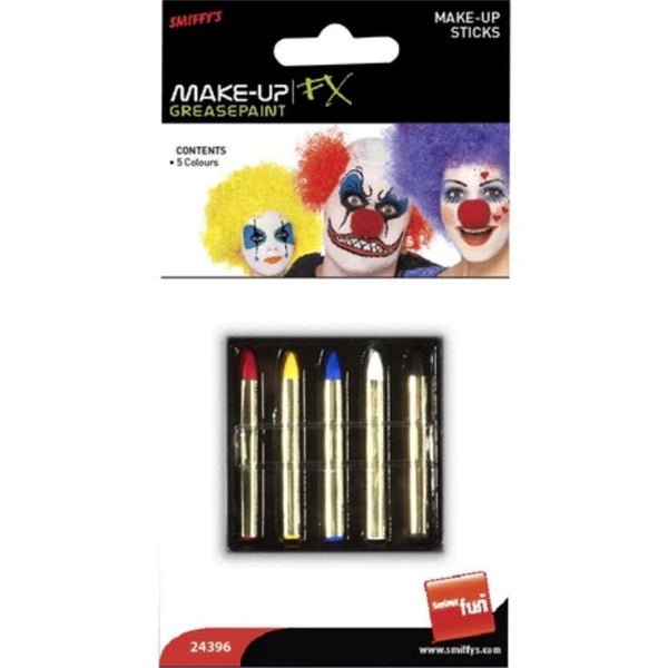 Make-Up Sticks in 5 Colours, face crayons in primary colours.