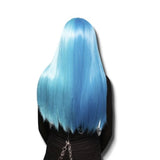 Manic Panic Atomic Split Ultra Vamp Wig, long, no fringe, heat resistant two tone blue wig.