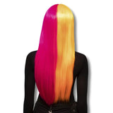 Heat-resistant split dye wig for cosplay