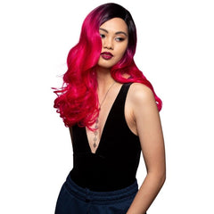 Manic Panic Cleo Rose Queen Bitch Wig long curled rose pink synthetic hair