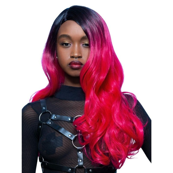 Manic Panic Cleo Rose Queen Bitch Wig long curled rose pink synthetic hair
