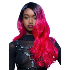 Manic Panic Cleo Rose Queen Bitch Wig long curled rose pink synthetic hair