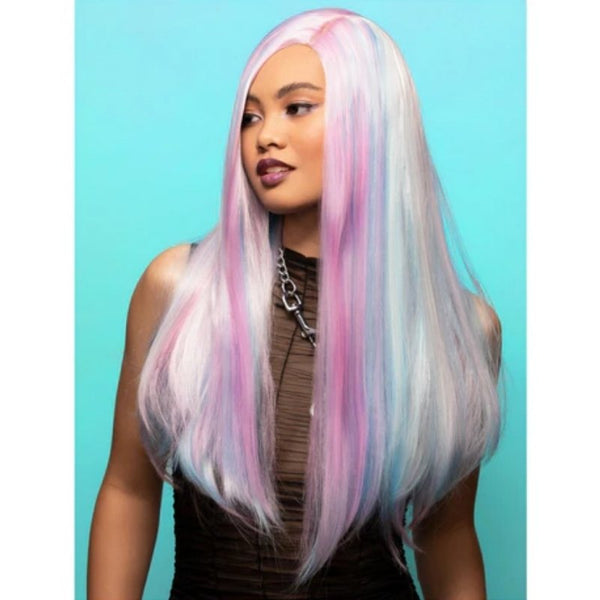 Manic Panic® Creamtone Dreams™ Super Vixen™ Wig, long straight, side part in pastel shades, heat styleable, quality wig.