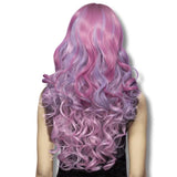 long pink and purple curly wig by manic panic