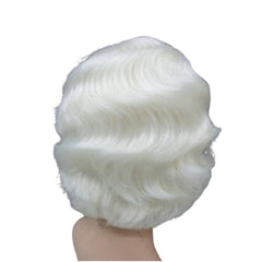 Marilyn wig in white with soft curls.