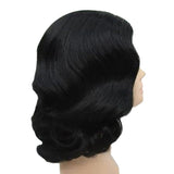 Marlene black wig, shoulder length.