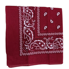 Maroon paisley cowboy bandanna for western or rock star costumes